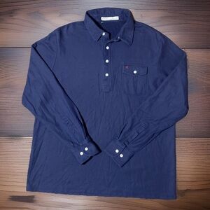 Criquet Men’s XL Long Sleeve Polo Shirt Blue Pique Golf Golfer Casual